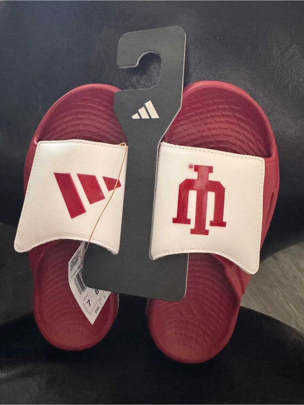 NWT Indiana Hoosiers adidas Unisex Lightblaze Slides, Crimson, Men’s 7/Women’s 8